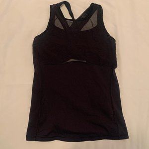 Black Lululemon Mesh Overlay Active Tank Top | Size 8